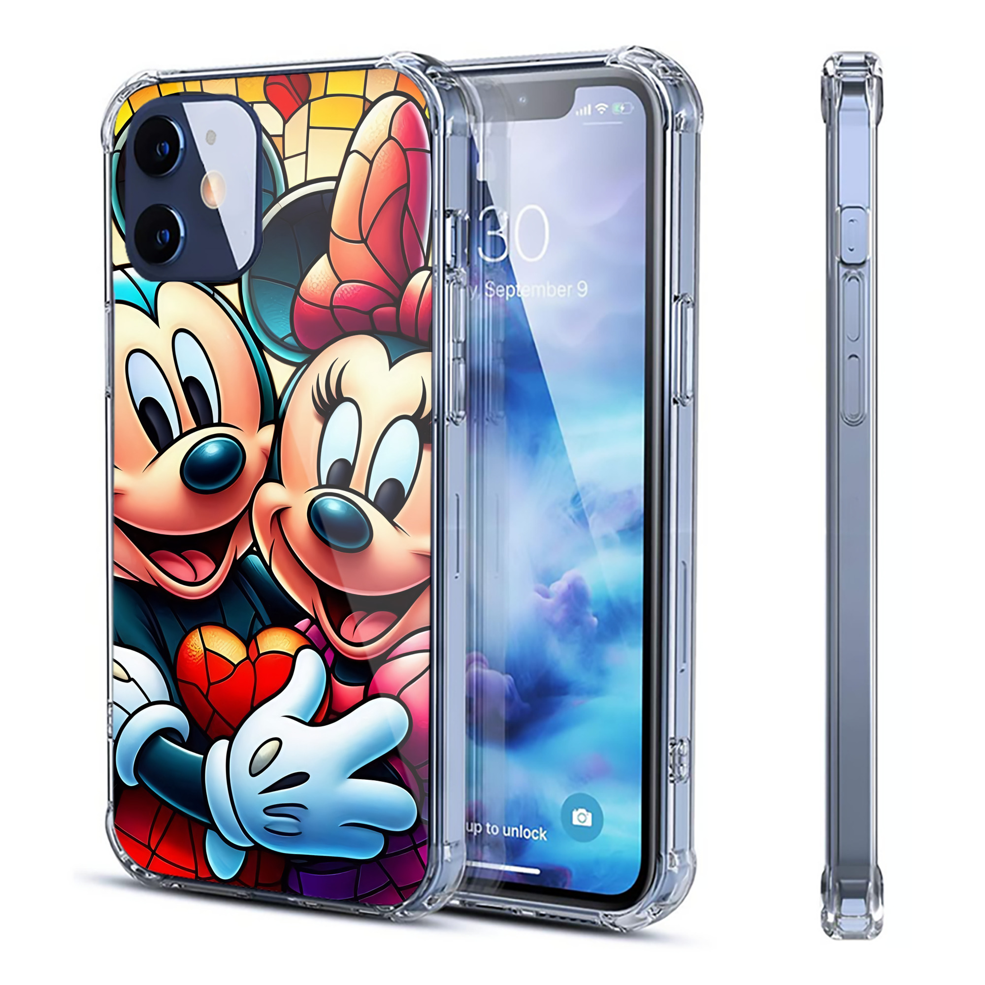 （画像用） ミッキーマウス Mickey Mouse 【iPhone 12シリーズ対応】透明スマホケース（クリアソフトケース）